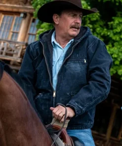Yellowstone Kevin Costner Hooded Denim Jacket