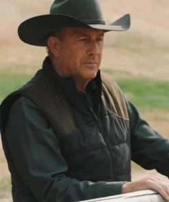 Yellowstone Kevin Costner Parachute Black Puffer Vest