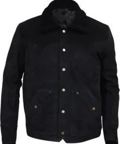 Yellowstone Kevin Costner S03 Ep08 Black Suede Leather Jacket