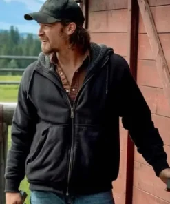 Yellowstone Luke Grimes Dark Grey Fleece Hoodie