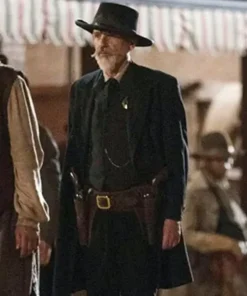 Yellowstone Origin 1883 Marshal Jim Courtright Black Wool Coat