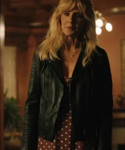 Yellowstone S04 Beth Dutton Black Biker Leather Jacket