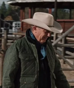 Yellowstone S4 John Dutton Green Quilted Jacket