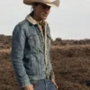 Yellowstone Sam Stands Alone Blue Denim Sherpa Lined Jacket