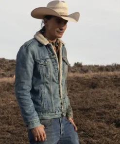 Yellowstone Sam Stands Alone Blue Denim Sherpa Lined Jacket
