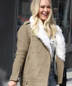 Younger Hilary Duff Collar Shearling Jacket