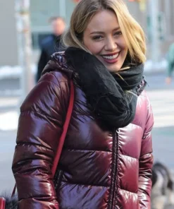 Younger Kelsey Peters Maroon Puffer Hooded Jacket