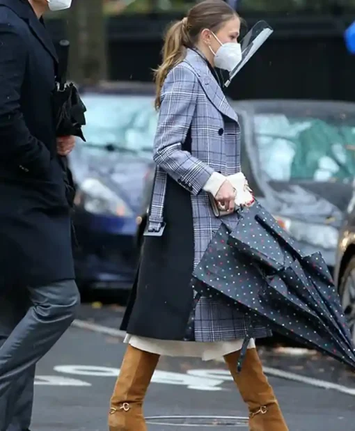 Younger S07 Liza Miller Wool Checked Coat