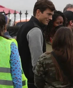 Your Place or Mine 2023 Ashton Kutcher Black Vest