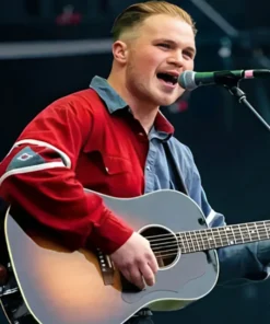 Zach Bryan Red And Blue Cotton Shirt