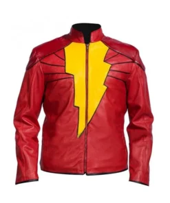 Zachary Levi Shazam Billy Batson Costume Leather Jacket