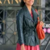 Zazie Beetz Joker Sophie Dumond Black Leather Coat