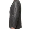 buy Silky Leather Black Blazer for Men