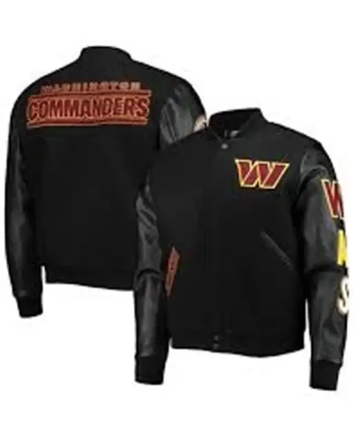 washington commanders leather jacket