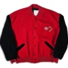 90s San Francisco 49ers Red and Black Varsity Jacket