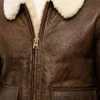 B-3 AN-J-4 Brown Sheepskin Leather Jacket Mens