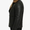 B-3 Anderson Black Sheepskin Shearling Leather Jacket Mens