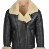 B-3 Aviator Shearling Black Sheepskin Leather Flying Jacket