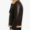 B-3 Aviator Shearling Fur Leather Brown Jacket