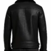 B-3 Aviator Shearling Fur Sheepskin Black Leather Jacket
