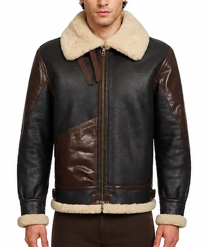 B-3 Aviator Shearling Fur Sheepskin Leather Jacket