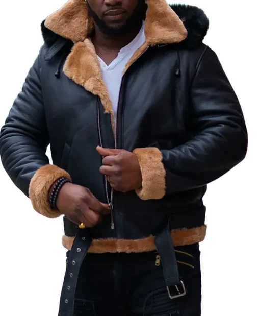B-3 Black Aviator Shearling Jacket