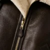 B-3 Black Aviator Shearling Sheepskin Leather Jacket Men