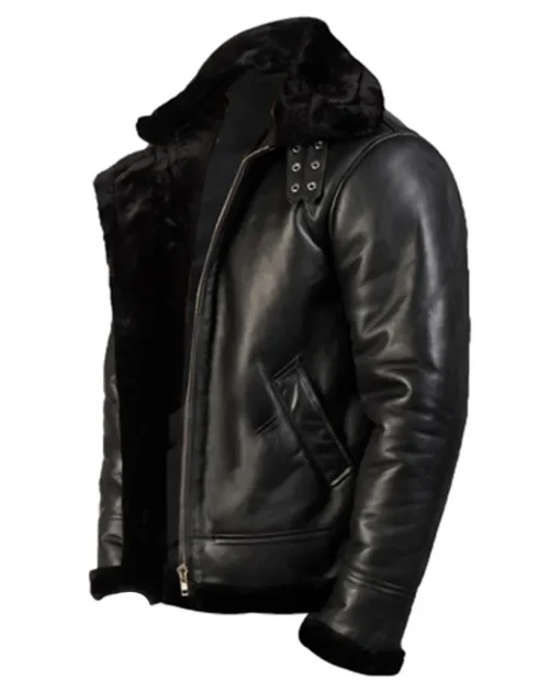 B-3 Black Leather Jacket