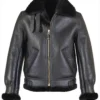 B-3 Black Leather Shearling Sheepskin Jacket
