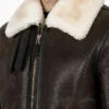B-3 Black Sheepskin Leather Jacket Men