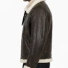 B-3 Black Sheepskin Leather Jacket Mens