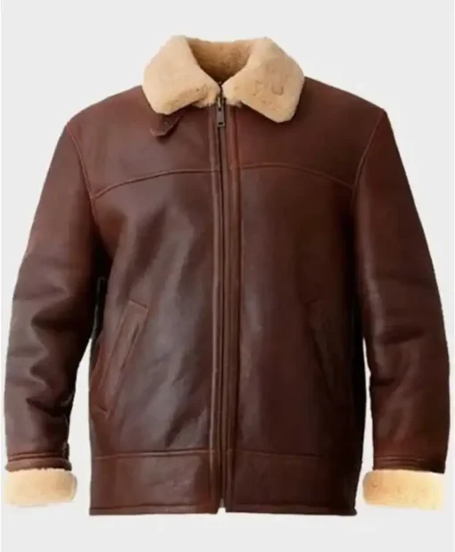 B-3 Brown Aviator Shearling Leather Jacket