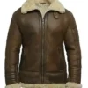 B-3 Brown Sheepskin Flying Leather Jacket