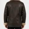 B-3 Dark Brown Shearling Fur Aviator Leather Jacket