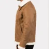 B-3 Distressed Brown Shearling Leather Jacket