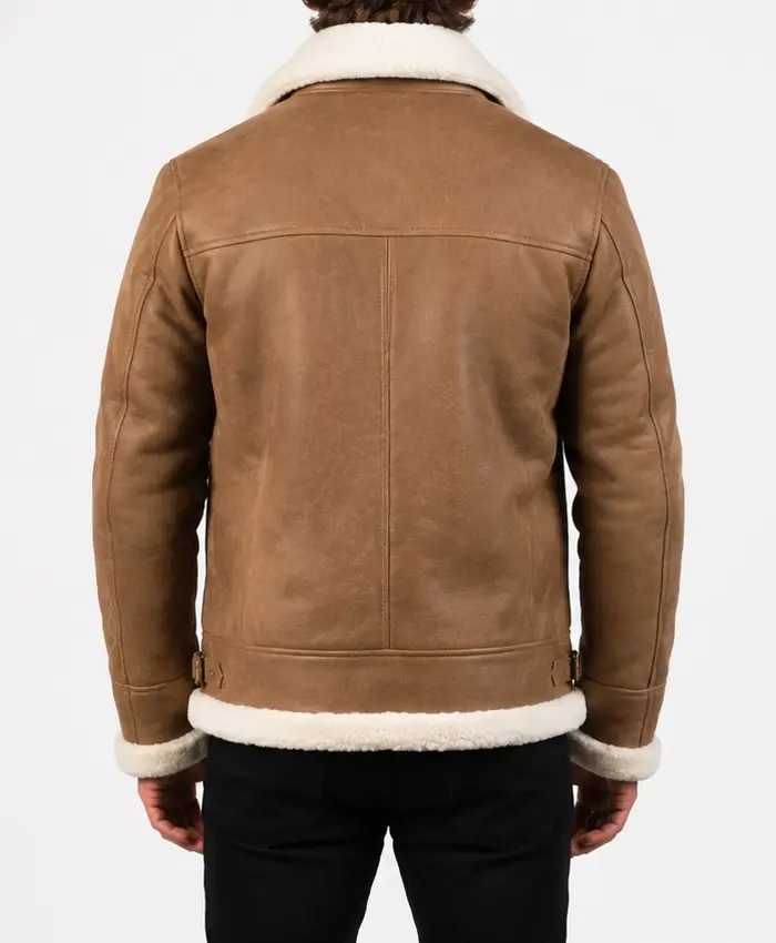 B-3 Distressed Shearling Leather Jacket