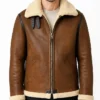B-3 Shearling Aviator Leather Brown Jacket