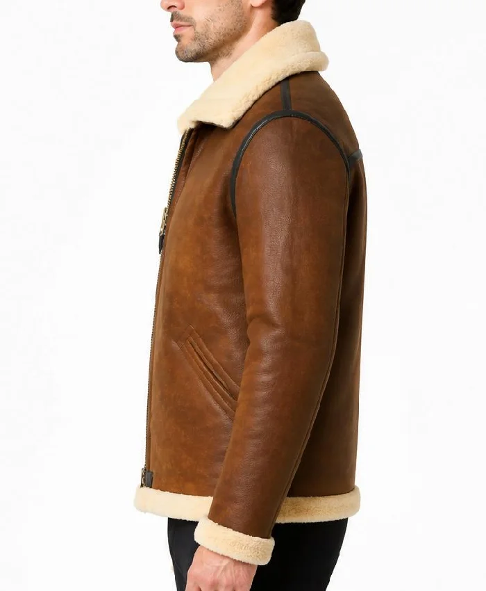 B-3 Shearling Brown Aviator Leather Jacket