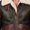 B-3 Shearling Burgundy Leather Jacket Men