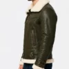 B-3 Shearling Leather Army Green Jacket