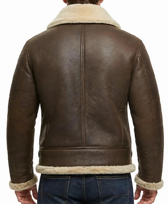 B-3 Sheepskin Flying Brown Leather Jacket