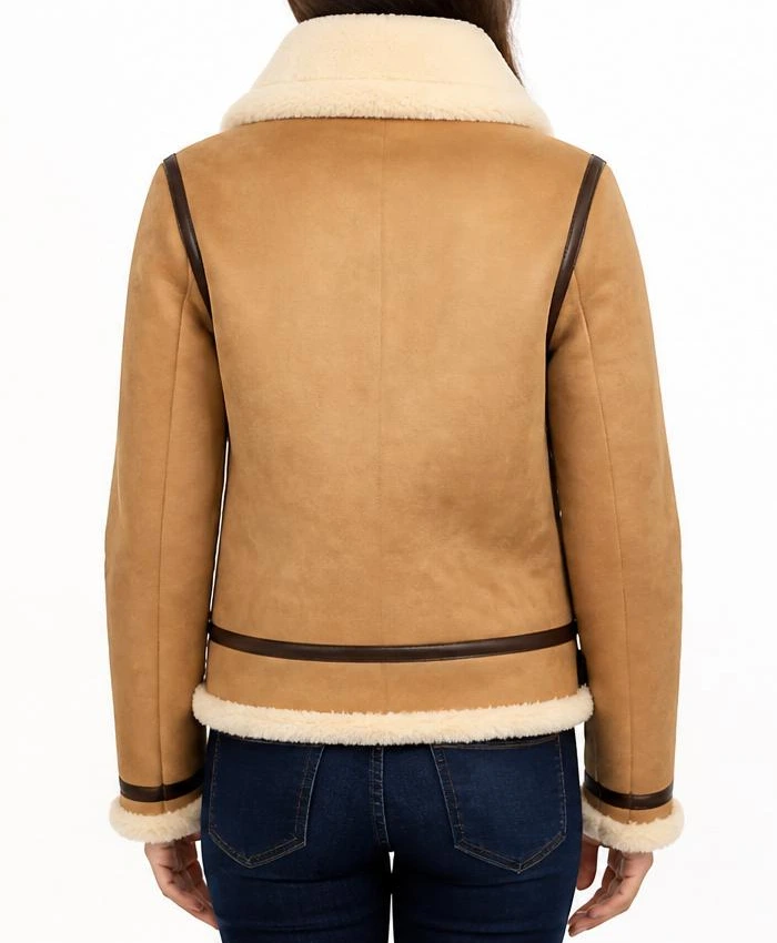 B-3 Tan Suede Leather Jacket For Womens