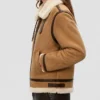 B-3 Tan Suede Leather Jacket Womens
