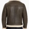 B-3 Vintage Brown Shearling Sheepskin Leather Jacket For Mens