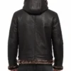Black And Brown B-3 Shearling Sheepskin Leather Jacket