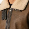 Brown B-3 Sheepskin Leather Jacket For Men