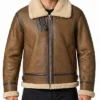 Brown Mens B-3 Sheepskin Leather Jacket