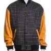 Buy Access Hollywood Mart J. Blige Checkered Letterman Varsity Jacket For Men And Women