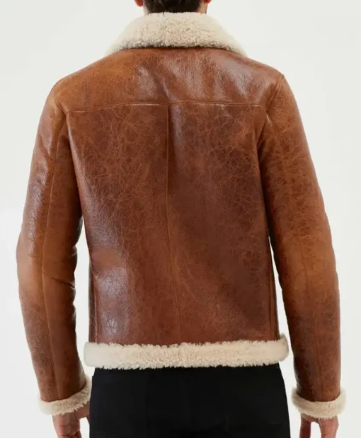 Buy B-3 Aviator Brown Leather Shearling Fur Jacket For Men And Women