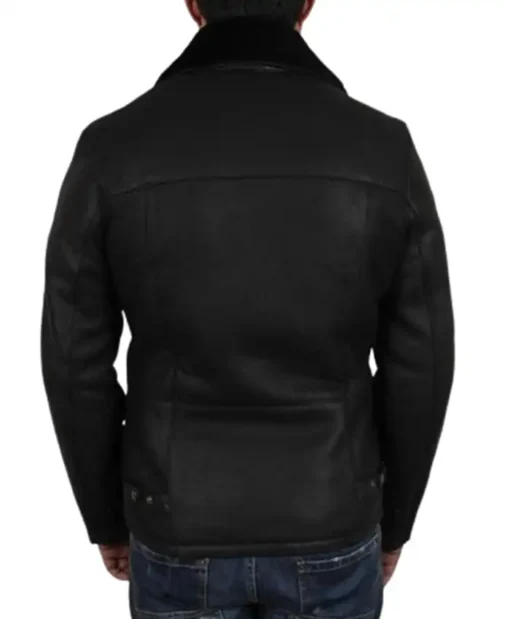 Buy B-3 Black Sheepskin Leather Shearling Fur Jacket For Men And Women